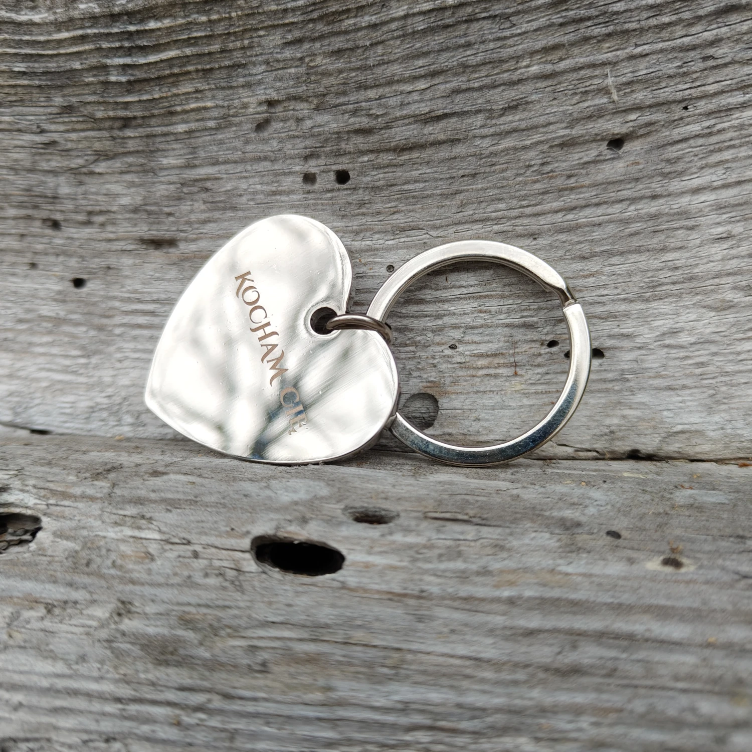 brelok z sercem i napisem