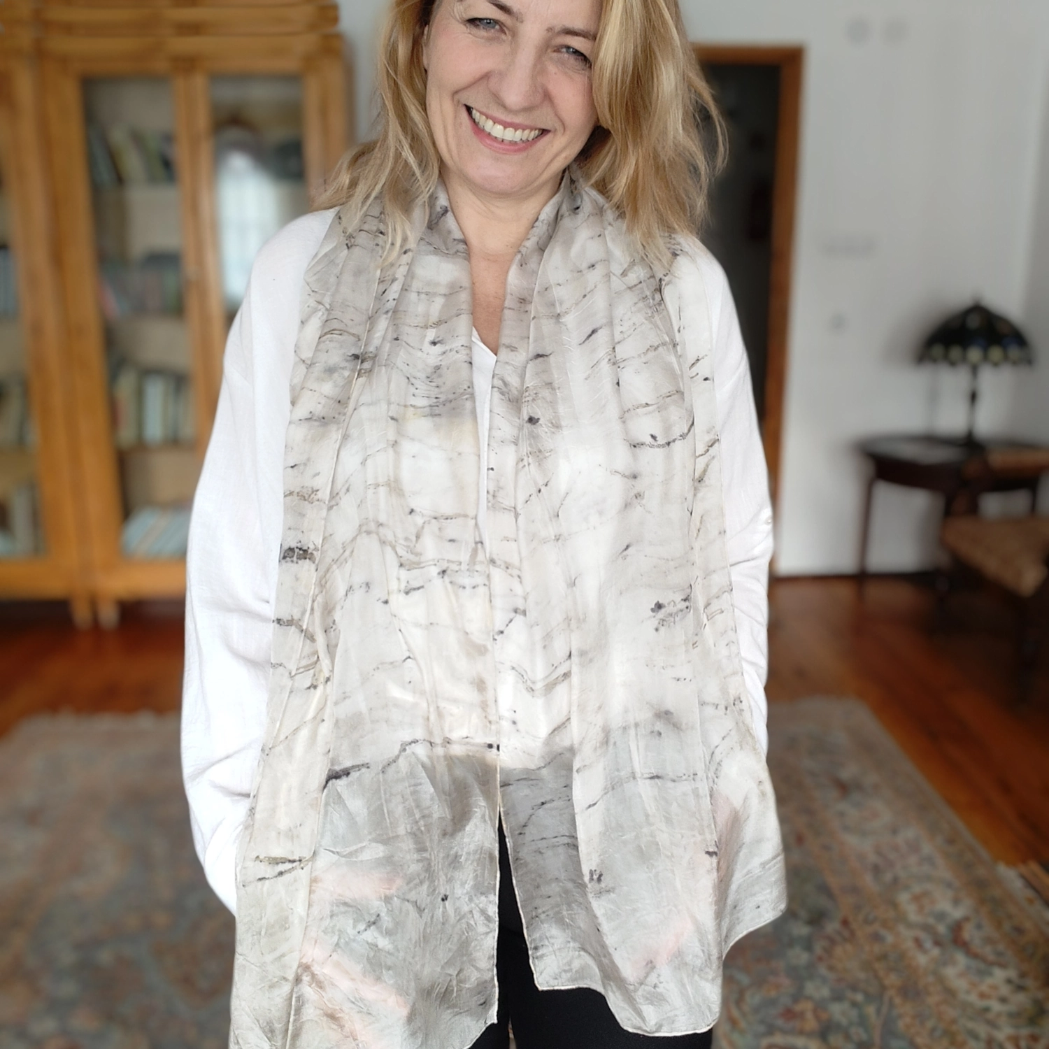 Szal jedwabny Poranna Mgiełka - obrazek 3