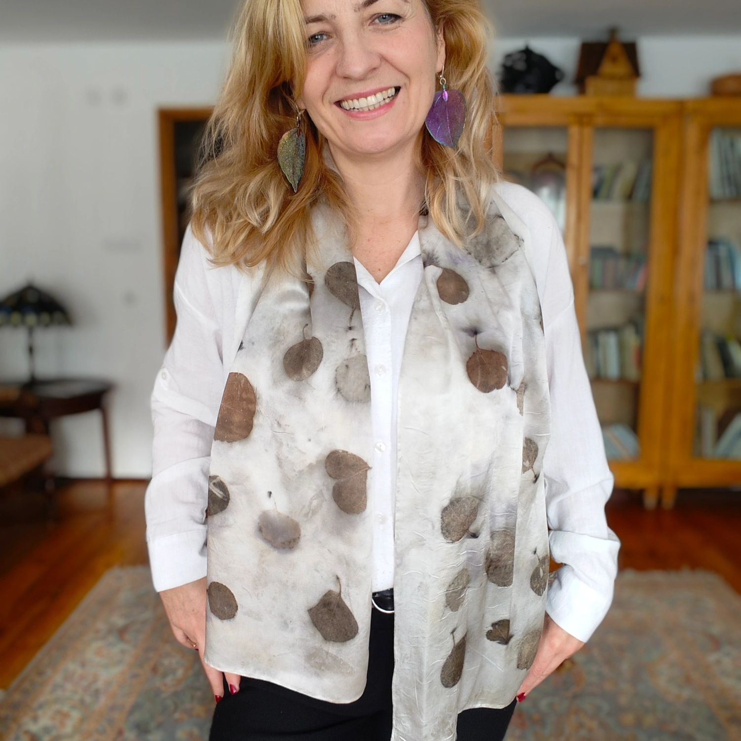 Szal jedwabny Szept Kamienia