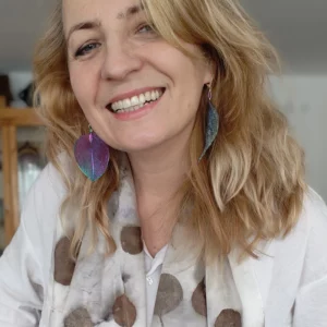 kolczyki tytanowe liście